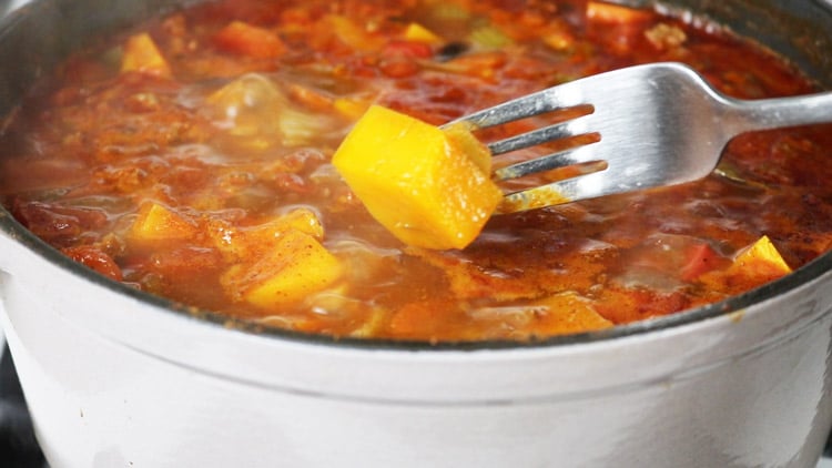 Then, with a fork check for doneness of the butternut squash. with-a-fork-check-doneness-of-butternut-squash